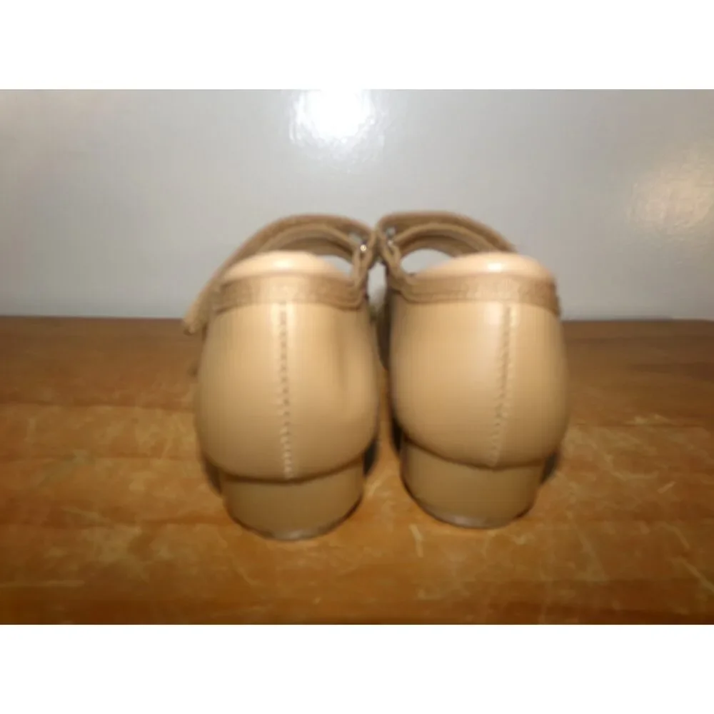 Pre-Owned Dance Dance Tap Shoes Kids 12M Mary Jane easy Strap Tan